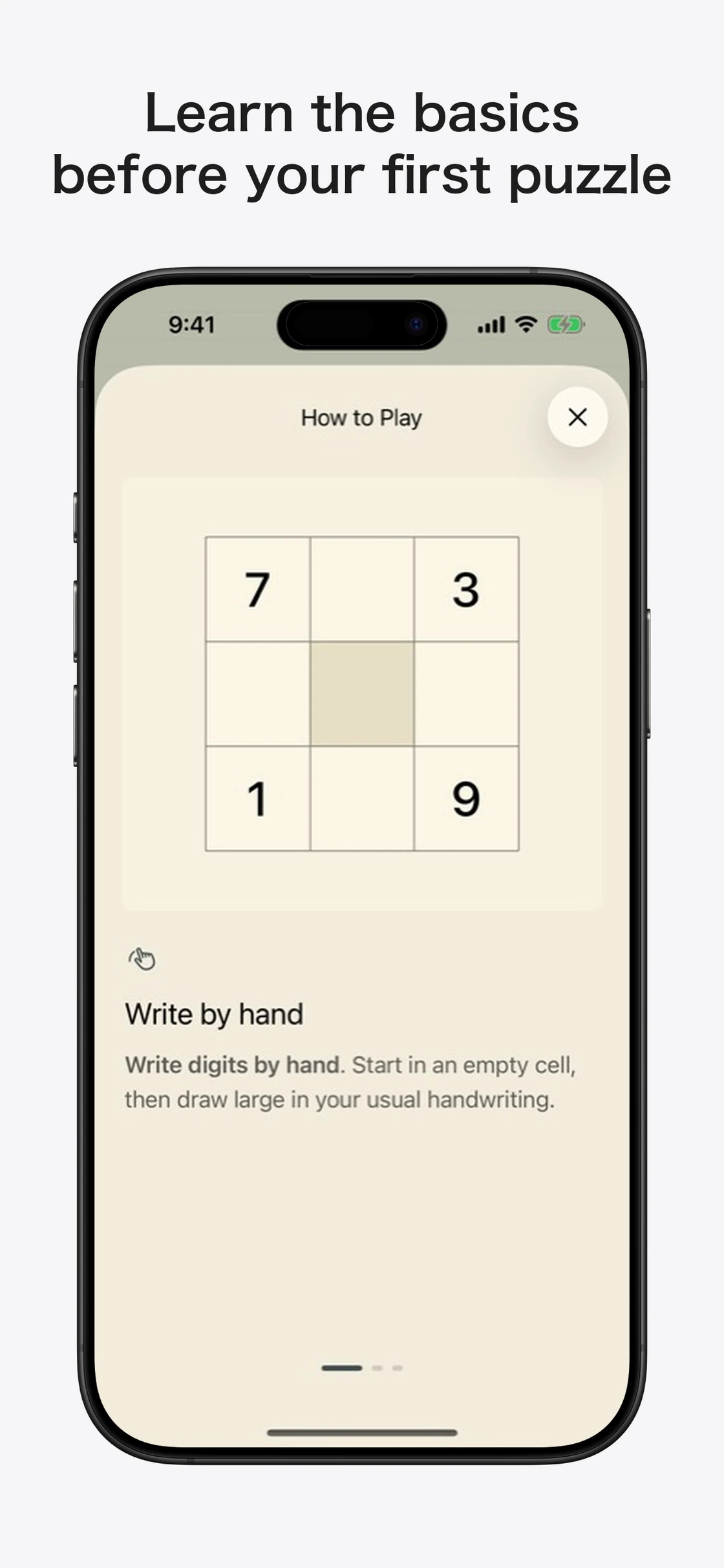 Pencil Number Place: Learning the basics before starting a puzzle